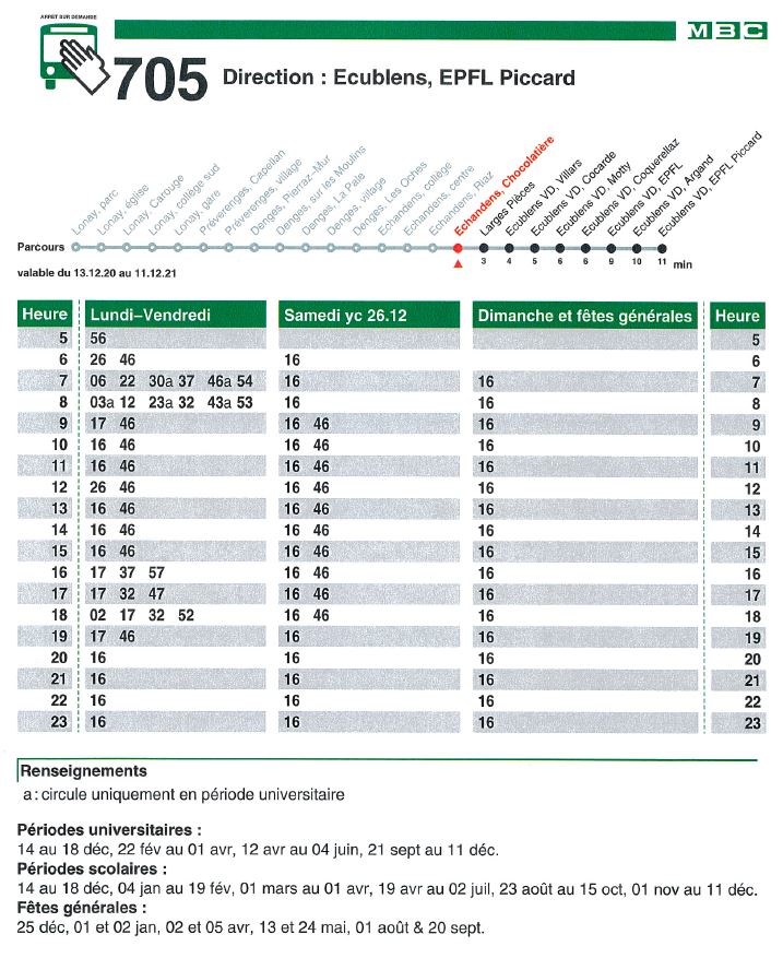 Horaires bus